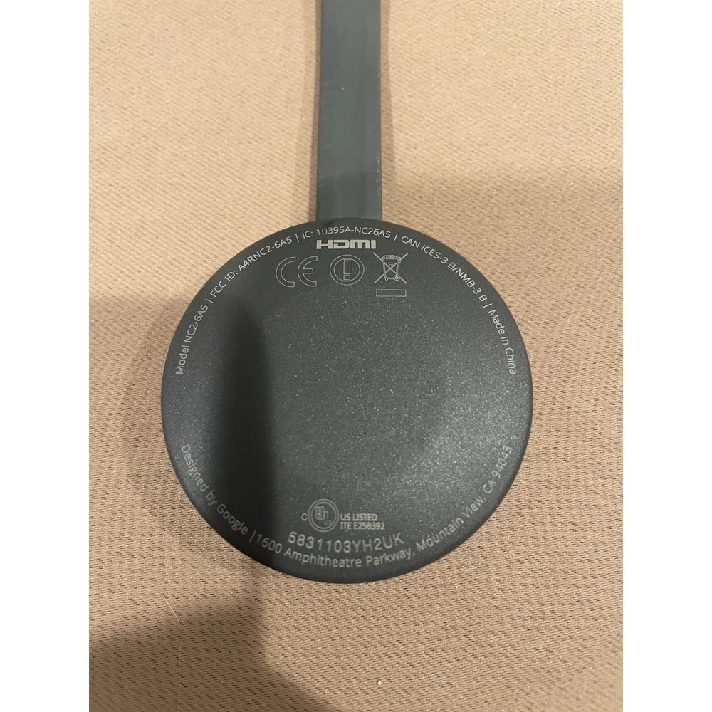 Google Chromecast 2nd Gen NC2-6A5 Media Streamer HD HDMI Black - Tested Works